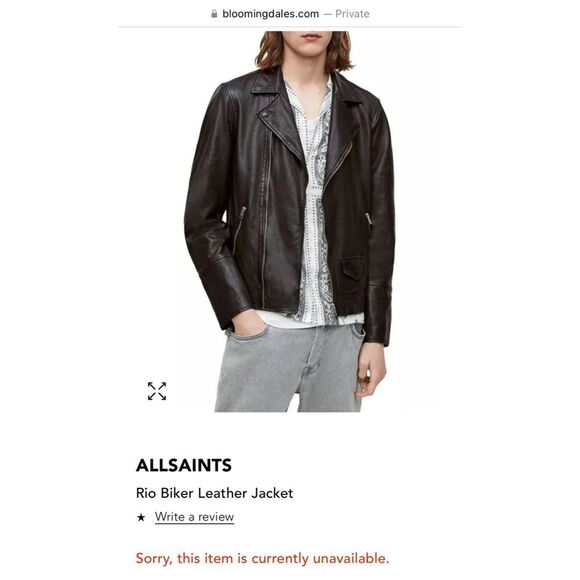 ALL SAINTS • Black Rio Biker Leather Jacket • Size Medium - Picture 11 of 13